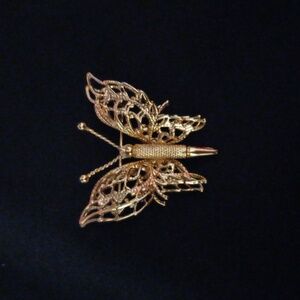Intricate Gold Butterfly Hair Accessory